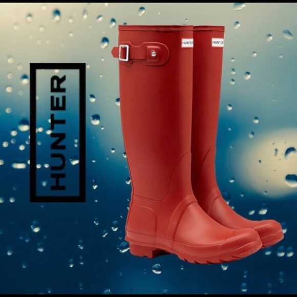 Hunter Shoes - Hunter Original Tall Red Rain Boots NIB